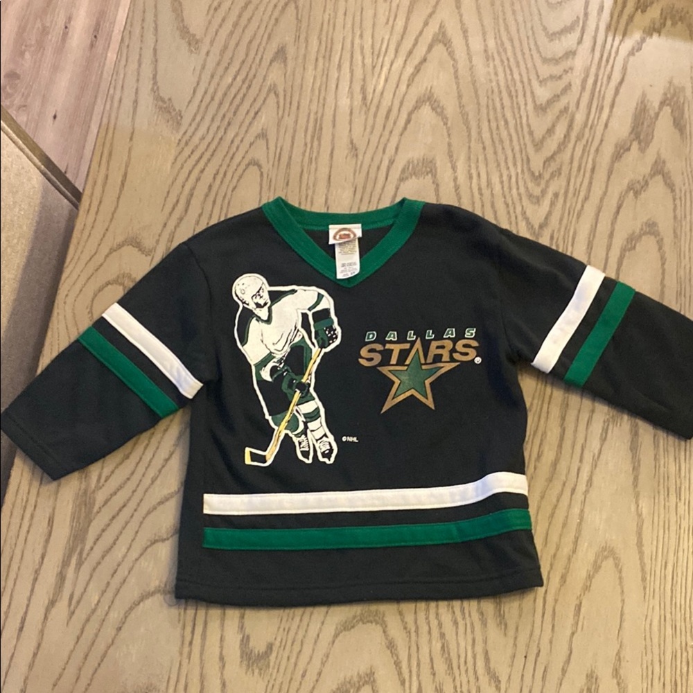 Kids Dallas Stars Hockey Shirt - Black and Green